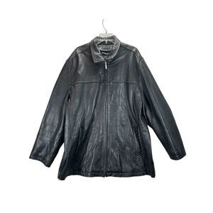 Wilsons Leather Pelle Studio Black Gen. Leather Jacket Men's XXL Oversized 90's
